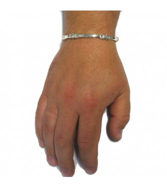 B000183 Stylish Sterling Silver Men Bracelet Solid 925