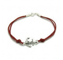 B000192R Sterling Silver Bracelet Solid 925 Anchor with red string EMPRESS