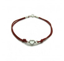 B000194R Sterling silver bracelet solid 925 Heart with red string  Empress