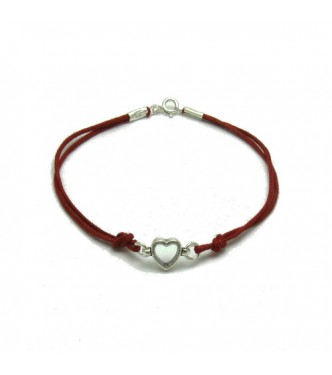 B000194R Sterling silver bracelet solid 925 Heart with red string  Empress