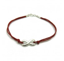 B000195R Sterling silver bracelet solid 925 Infinity with red string Empress