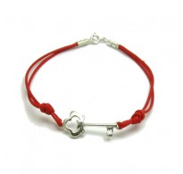 B000202R Sterling silver bracelet solid 925 Key with red string 