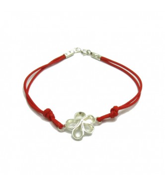 B000204R Sterling silver bracelet solid 925 Flower with red string