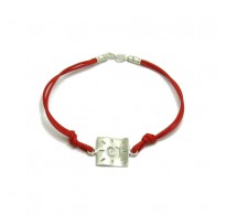 B000210R Sterling Silver Bracelet Solid 925 Sun with red string