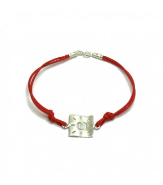 B000210R Sterling Silver Bracelet Solid 925 Sun with red string