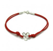 B000212R Sterling silver bracelet solid 925 Flower with red string