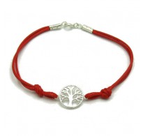 B000213R Sterling silver bracelet solid 925 Tree of life with red string EMPRESS