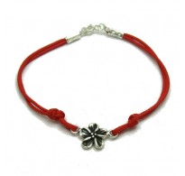 B000214R Sterling silver bracelet solid 925 Flower with red string
