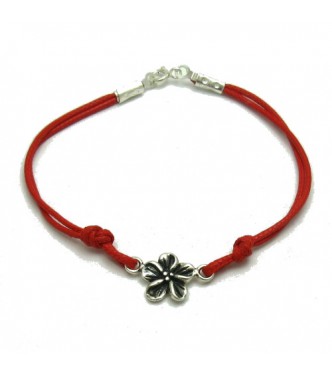 B000214R Sterling silver bracelet solid 925 Flower with red string
