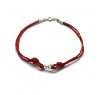 B000220R Sterling silver bracelet genuine hallmarked solid 925 Infinity with red string