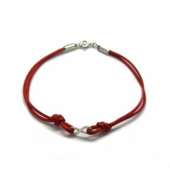 B000220R Sterling silver bracelet genuine hallmarked solid 925 Infinity with red string