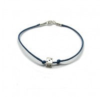 B000221BL Sterling silver bracelet genuine hallmarked solid 925  Dice with blue string