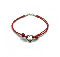 B000224R Sterling silver bracelet genuine hallmarked solid 925 Heart with red string