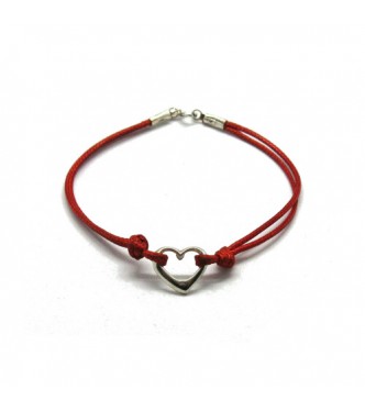 B000224R Sterling silver bracelet genuine hallmarked solid 925 Heart with red string