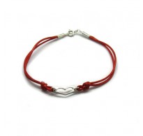B000226R Sterling silver bracelet solid 925 Heart with red string Empress