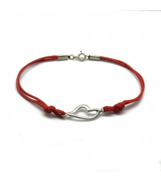 B000227R Sterling silver bracelet solid 925 Heart with red string Empress