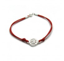 B000228R Sterling silver bracelet genuine hallmarked solid 925 Peace with red string