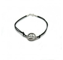B000231 Sterling silver bracelet genuine hallmarked solid 925 Zodiac sign Virgo with leather