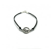 B000233 Sterling silver bracelet genuine hallmarked solid 925 Zodiac sign Aries with leather