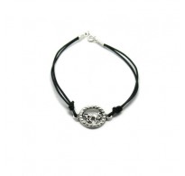 B000235 Sterling silver bracelet genuine hallmarked solid 925 Zodiac sign Taurus with leather