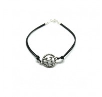 B000236 Sterling silver bracelet genuine hallmarked solid 925 Zodiac sign Gemini with leather