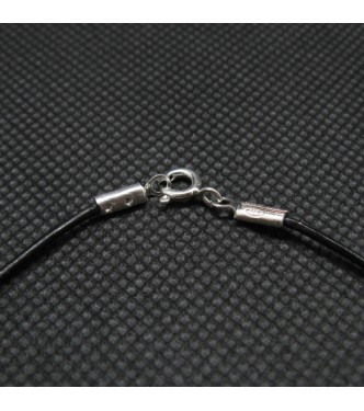 B000256 Sterling Silver Bracelet Genuine Hallmarked Solid 925 Saint Benedict With Black Leather