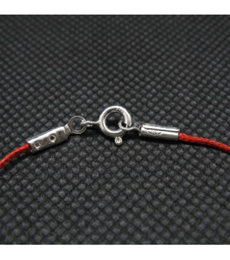 B000256R Sterling Silver Bracelet Genuine Hallmarked Solid 925 Saint Benedict With Red String