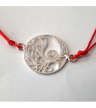 B000262R Sterling Silver Bracelet Solid 925 Tree of Life With Red String EMPRESS