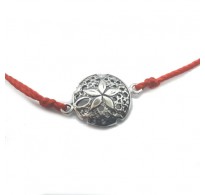 B000269R Sterling Silver Bracelet Solid 925 Sea Star With Red String Solid Hallmarked 925