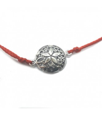 B000269R Sterling Silver Bracelet Solid 925 Sea Star With Red String Solid Hallmarked 925