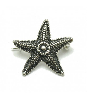 A000050 Sterling Silver Brooch Solid Stamped 925 Sea Star 