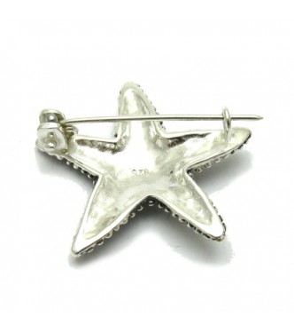 A000050 Sterling Silver Brooch Solid Stamped 925 Sea Star 