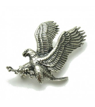 A000057 Sterling Silver Brooch Solid Stamped 925 Eagle