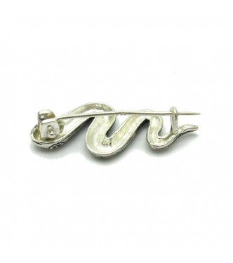 A000058 Sterling Silver Brooch Solid Stamped 925 Snake