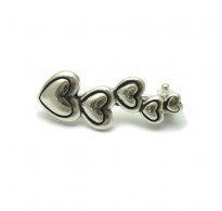 A000062  Sterling Silver Brooch Solid Stamped 925 Hearts