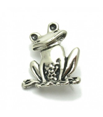 A000064 Sterling Silver Brooch Solid Stamped 925 Frog