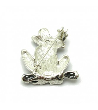 A000064 Sterling Silver Brooch Solid Stamped 925 Frog