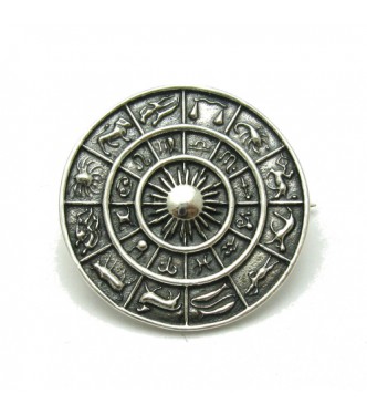 A000066 Sterling Silver Brooch Solid Stamped 925 Zodiac