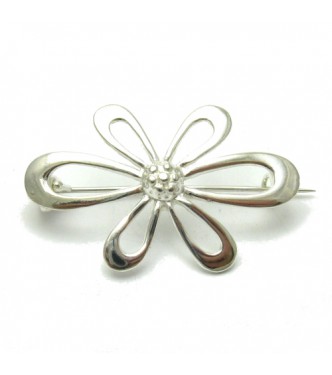 A000068 Sterling Silver Brooch Solid Stamped 925 Flower