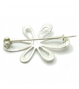 A000068 Sterling Silver Brooch Solid Stamped 925 Flower