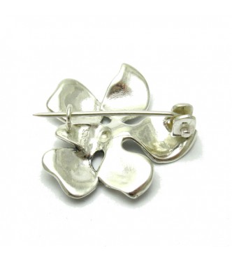 A000069 Sterling Silver Brooch Solid Stamped 925 Flower
