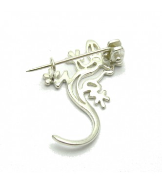 A000072 Sterling Silver Brooch Solid Stamped 925 Salamander