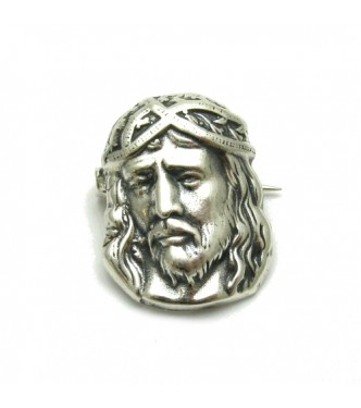 A000073 Sterling Silver Brooch Solid Stamped 925 Jesus