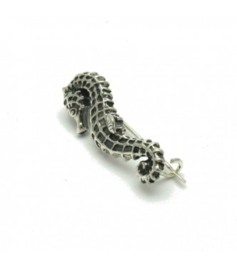 A000074 Sterling Silver Brooch Solid Stamped 925 Sea Horse