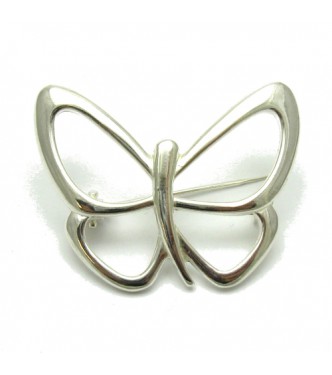 A000076 Sterling Silver Brooch Solid Stamped 925 Butterfly 