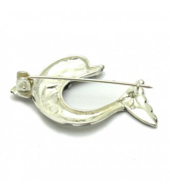 A000083 Sterling silver brooch solid 925 Dolphin Handmade Empress