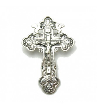 A000086 Stylish Sterling Silver Brooch Solid 925 Cross