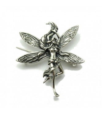 A000089 STERLING SILVER BROOCH FAIRY SOLID 925  EMPRESS