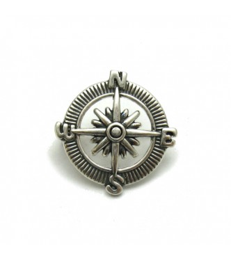 A000131 STERLING SILVER BROOCH COMPASS SOLID 925  EMPRESS