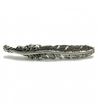 A000139 STERLING SILVER BROOCH SOLID 925 FEATHER EMPRESS